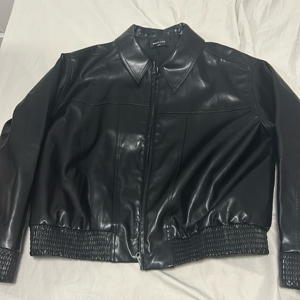 White Fox Leather Jacket - Never worn